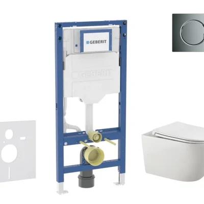 Geberit Duofix - komplekts priekšsienas elements, Gaia-WC ar Softclose sēdekli un Sigma01 vadības plati, hroms spīdīgs SANI11CA1132B