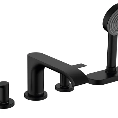Hansgrohe Vivenis - vannas malas maisītājs, 4 caurumu uzstādīšana, sBox, matēti melns 75444670