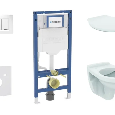 Geberit Duofix - priekšsienas elementu komplekts, Alpha-WC ar sēdekli un Sigma20 vadības plati, balts/hroms SANI11CD3128