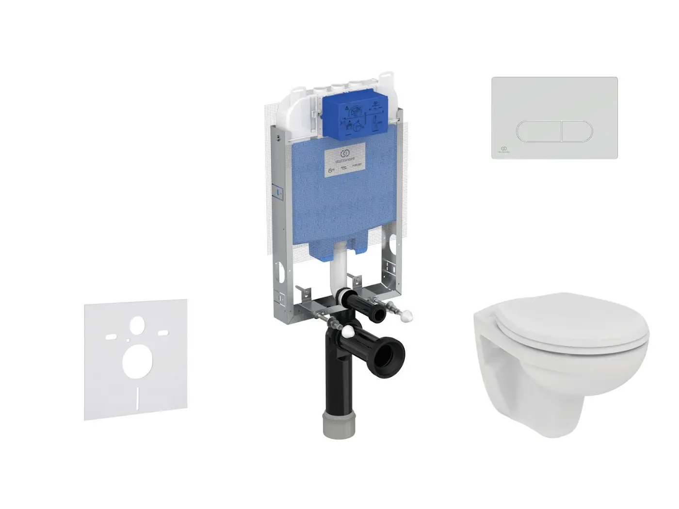 Ideal Standard ProSys - komplekts - priekšsienas elements, klozetpods un WC sēdeklis Eurovit, vadības plate Oleas M1, Rimless, SoftClose, balts ProSys80M SP124