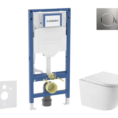 Geberit Duofix - komplekts ar priekšsienas elementu, WC Oudee ar SoftClose sēdekli un Sigma20 vadības plati, nerūsējošais tērauds SANI11CA6172