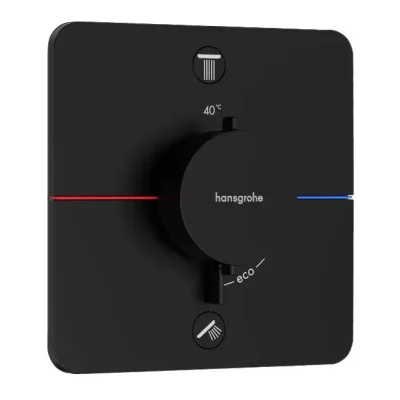 Hansgrohe ShowerSelect Comfort - zemapmetuma termostata maisītājs 2 patērētājiem, matēti melns 15583670