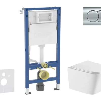 Geberit Duofix - priekšsienas elementa komplekts, Arkas I-WC ar Softclose sēdekli un Delta01 vadības plati, spīdīgs hroms SANI11CA1172