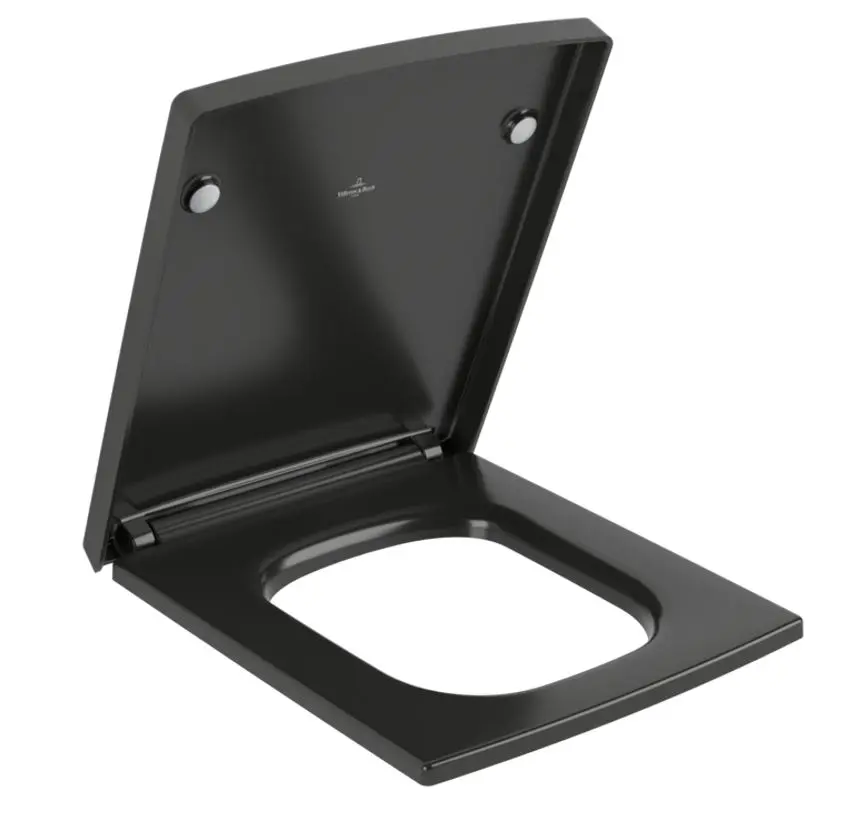 Villeroy & Boch Memento 2.0 - WC sēdeklis, SoftClosing, QuickRelease, Pure Black 8M24S1R7