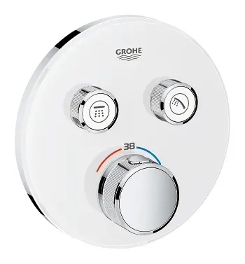 Grohe Grohtherm SmartControl - termostata vannas maisītājs - zemapmetuma ar 2 noslēgvārstiem, Moon White 29151LS0