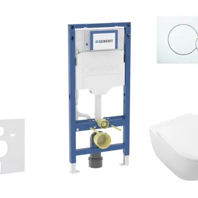 Geberit Duofix - komplekts ar priekšsienas elementu, Subway 2.0 WC ar Softclose sēdekli un Sigma01 vadības plati, Alpu balts SANI11CK3108