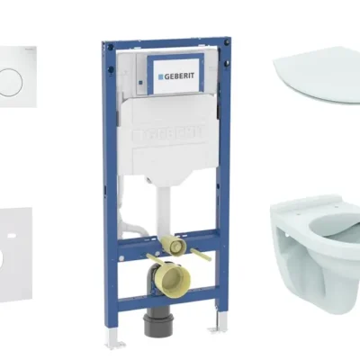 Geberit Duofix - komplekts priekšsienas elements, Alpha WC ar Softclose sēdekli un Sigma01 vadības plati, alpu balts SANI11CD3100