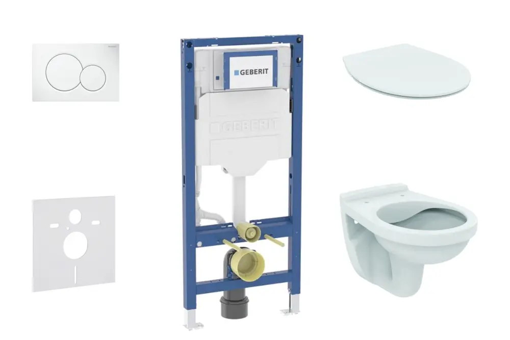 Geberit Duofix - komplekts priekšsienas elements, Alpha WC ar Softclose sēdekli un Sigma01 vadības plati, alpu balts SANI11CD3100