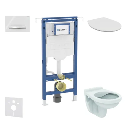 Geberit Duofix - komplekts ar priekšsienas elementu, Alpha-WC ar sēdekli un Sigma50 vadības plati, alpu balts SANI11CD3121