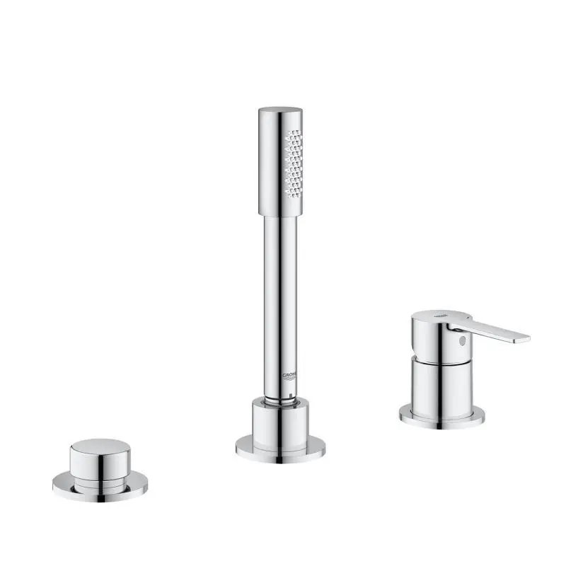 Grohe Lineare - vannas maisītājs vannas malai, 3 caurumu montāža, hroms 19965001
