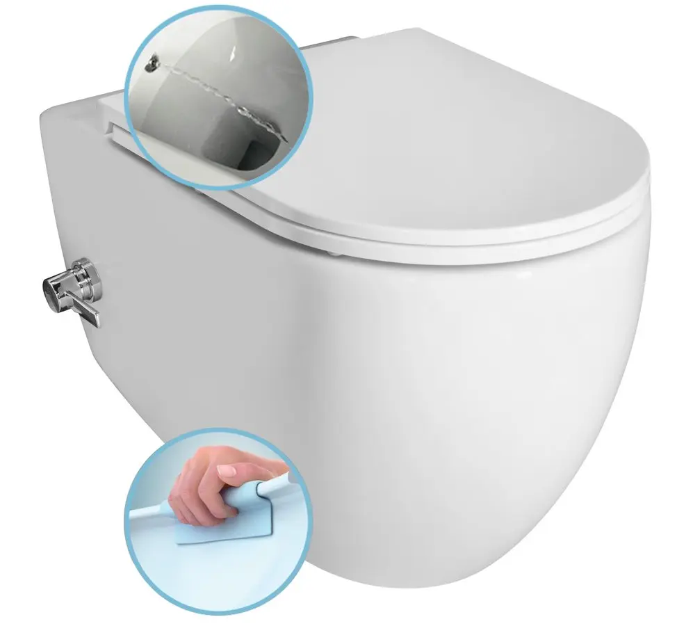 Sapho Infinity - pie sienas stiprināms WC ar bidē dušu, Rimless, balts 10NFS1005I