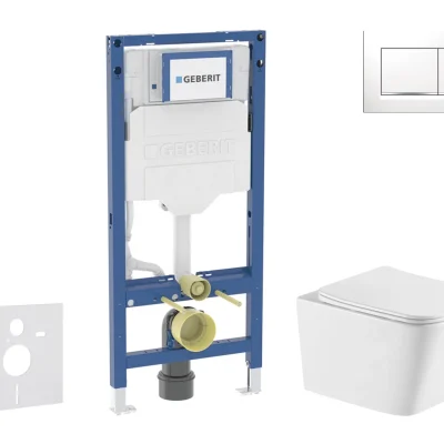Geberit Duofix - komplekts ar priekšsienas elementu, Arkas I WC ar Softclose sēdekli un Sigma20 vadības plāksni, balta/hroms SANI11CA31141