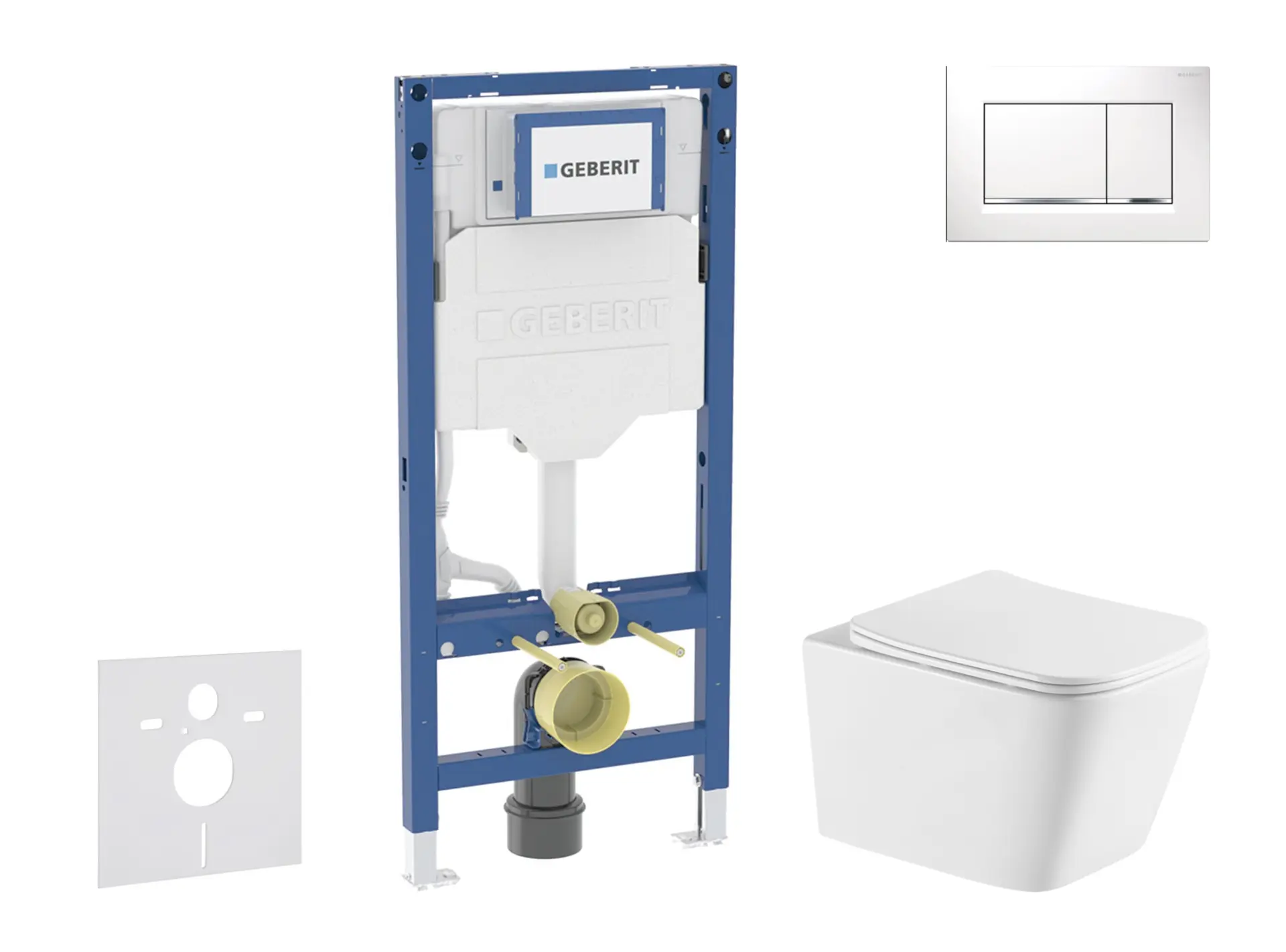 Geberit Duofix - komplekts ar priekšsienas elementu, Arkas I WC ar Softclose sēdekli un Sigma20 vadības plāksni, balta/hroms SANI11CA31141