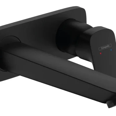 Hansgrohe Logis - zemapmetuma izlietnes maisītājs, ar noteces komplektu, EcoSmart, melns matēts 71220670