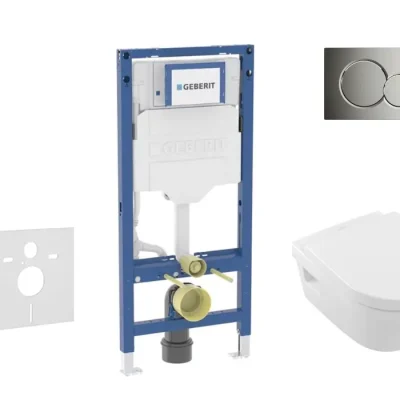 Geberit Duofix - komplekts priekšsienas montāžas elements, Architectura-WC ar Softclose sēdekli un Sigma01 vadības plati, spīdīgs hroms SANI11CK1101