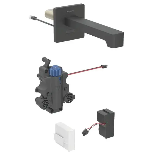Geberit Brenta - elektronisks termostata izlietnes maisītājs, zemapmetuma, darbība no tīkla, easy to clean, matēti melns 116.277.14.1