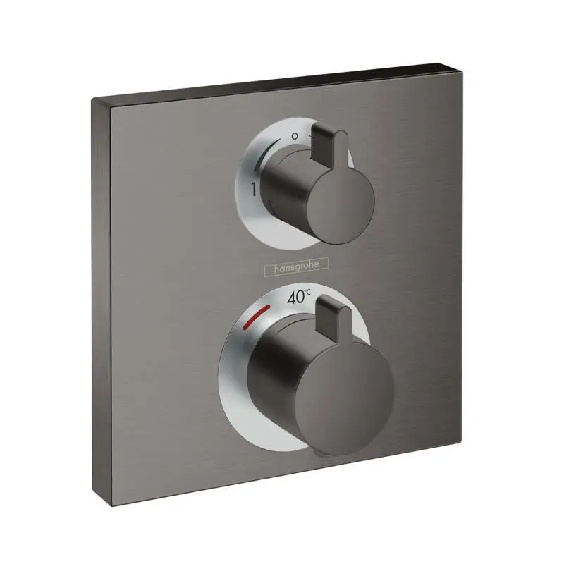 Hansgrohe Ecostat Square - termostata maisītājs - zemapmetuma 2 patērētājiem, melns hroms matēts 15714340