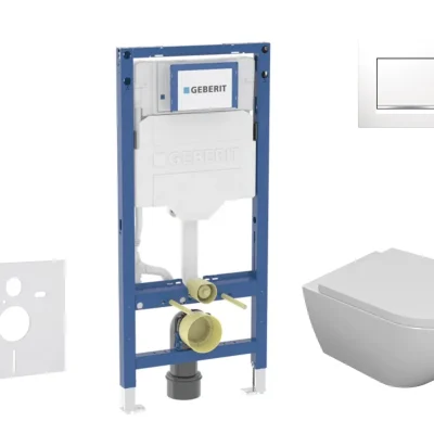 Geberit Duofix - komplekts priekšsienas elements, Oudee WC ar SoftClose sēdekli un Sigma20 vadības plati, balts/hroms SANI11CA3101B