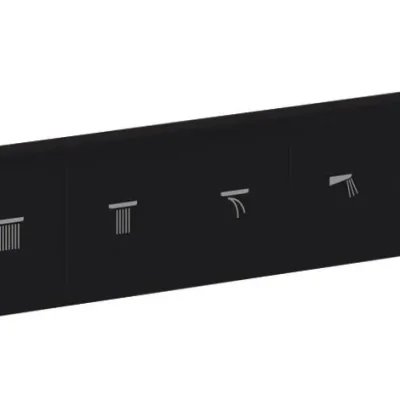 Hansgrohe RainSelect - zemapmetuma termostata maisītājs, 5 patērētājiem, melns matēts 15384670