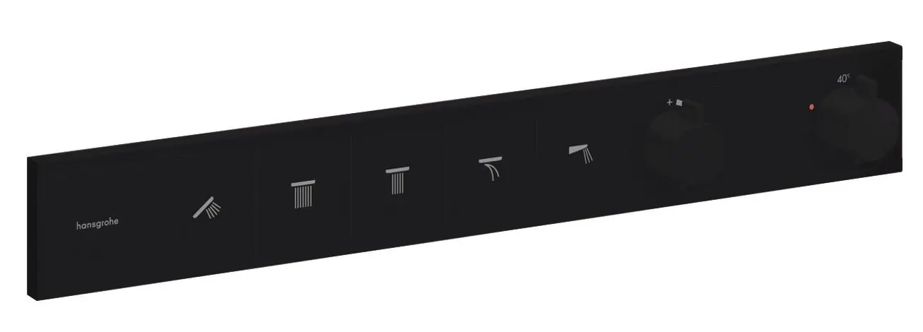 Hansgrohe RainSelect - zemapmetuma termostata maisītājs, 5 patērētājiem, melns matēts 15384670