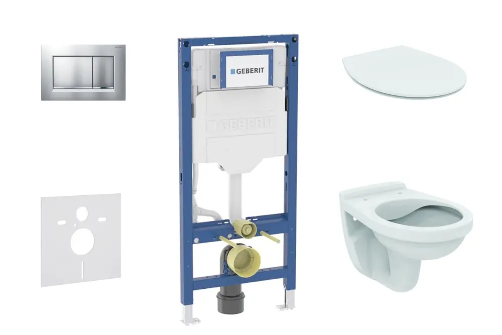 Geberit Duofix - komplekts priekšsienas elementam, Alpha-WC ar Softclose sēdekli un Sigma20 vadības plati, hroms matēts/hroms SANI11CD2106