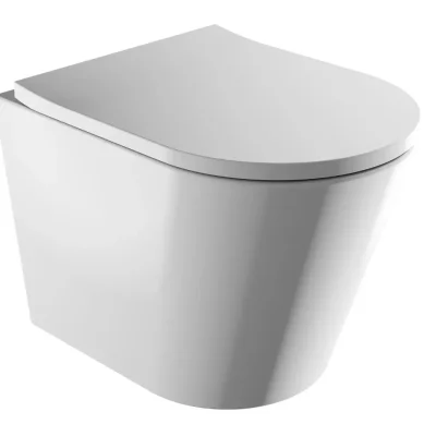 OMNIRES Tampa - pie sienas stiprināms WC ar SoftClose sēdekli, Rimless, balts TAMPAMWBP