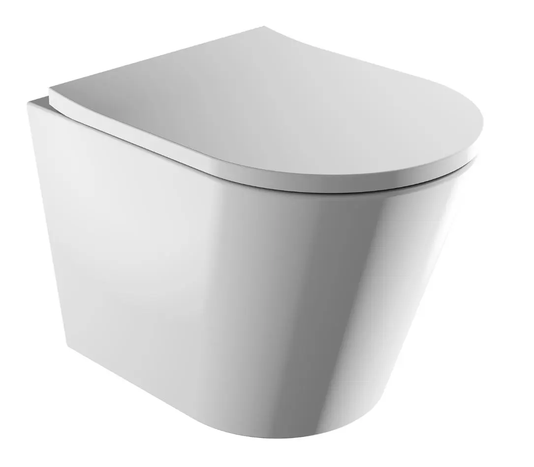 OMNIRES Tampa - pie sienas stiprināms WC ar SoftClose sēdekli, Rimless, balts TAMPAMWBP