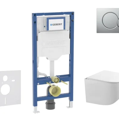 Geberit Duofix - komplekts priekšsienas elements, Gaia-WC ar Softclose sēdekli un Sigma01 vadības plati, hroms matēti lakots SANI11CA1129B