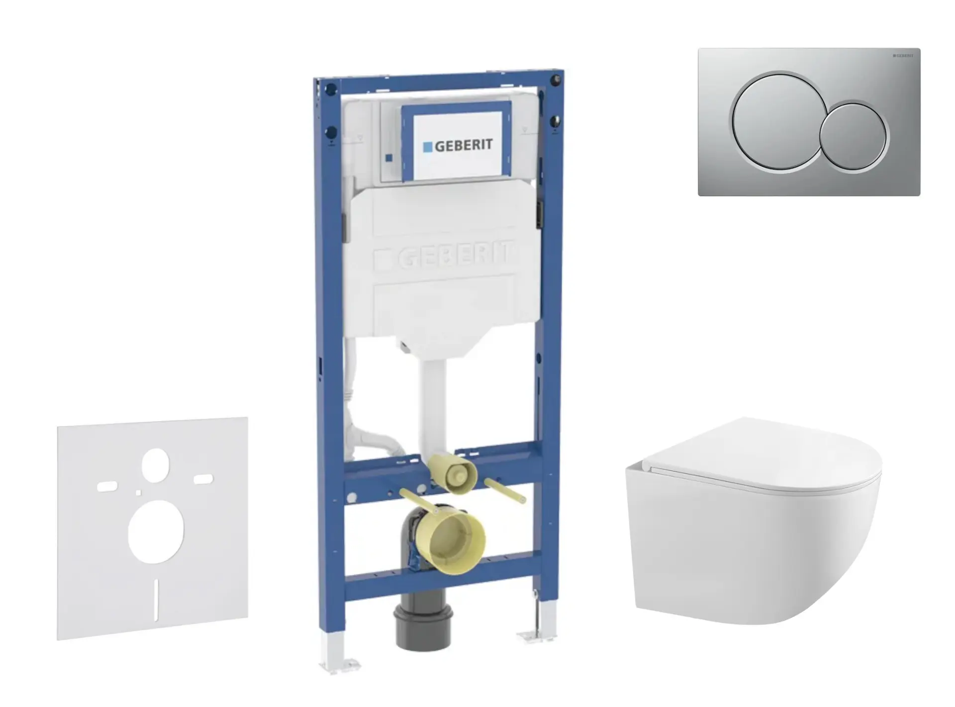 Geberit Duofix - komplekts priekšsienas elements, Gaia-WC ar Softclose sēdekli un Sigma01 vadības plati, hroms matēti lakots SANI11CA1129B