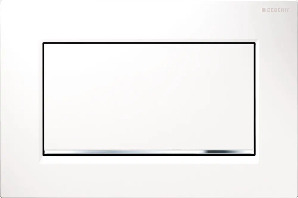 Geberit Sigma10 - vadības plate SIGMA10, Start/ Stop - skalošana, balta / hroms 115.893.KJ.1