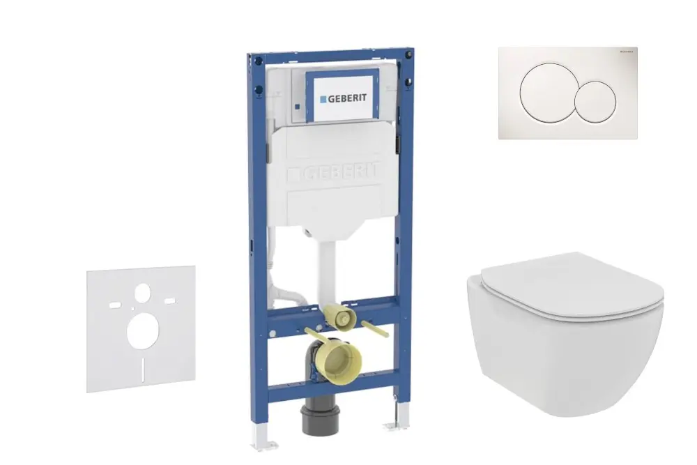 Geberit Duofix - komplekts ar priekšsienas elementu, Tesi-WC ar Softclose sēdekli un Sigma01 vadības plati, alpu balts SANI11CD3108
