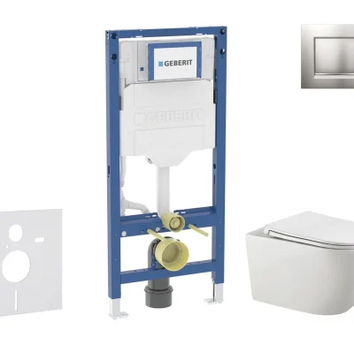 Geberit Duofix - komplekts priekšsienas elements, Gaia-WC ar Softclose sēdekli un Sigma20 vadības plati, hroms matēts/hroms SANI11CA1134B