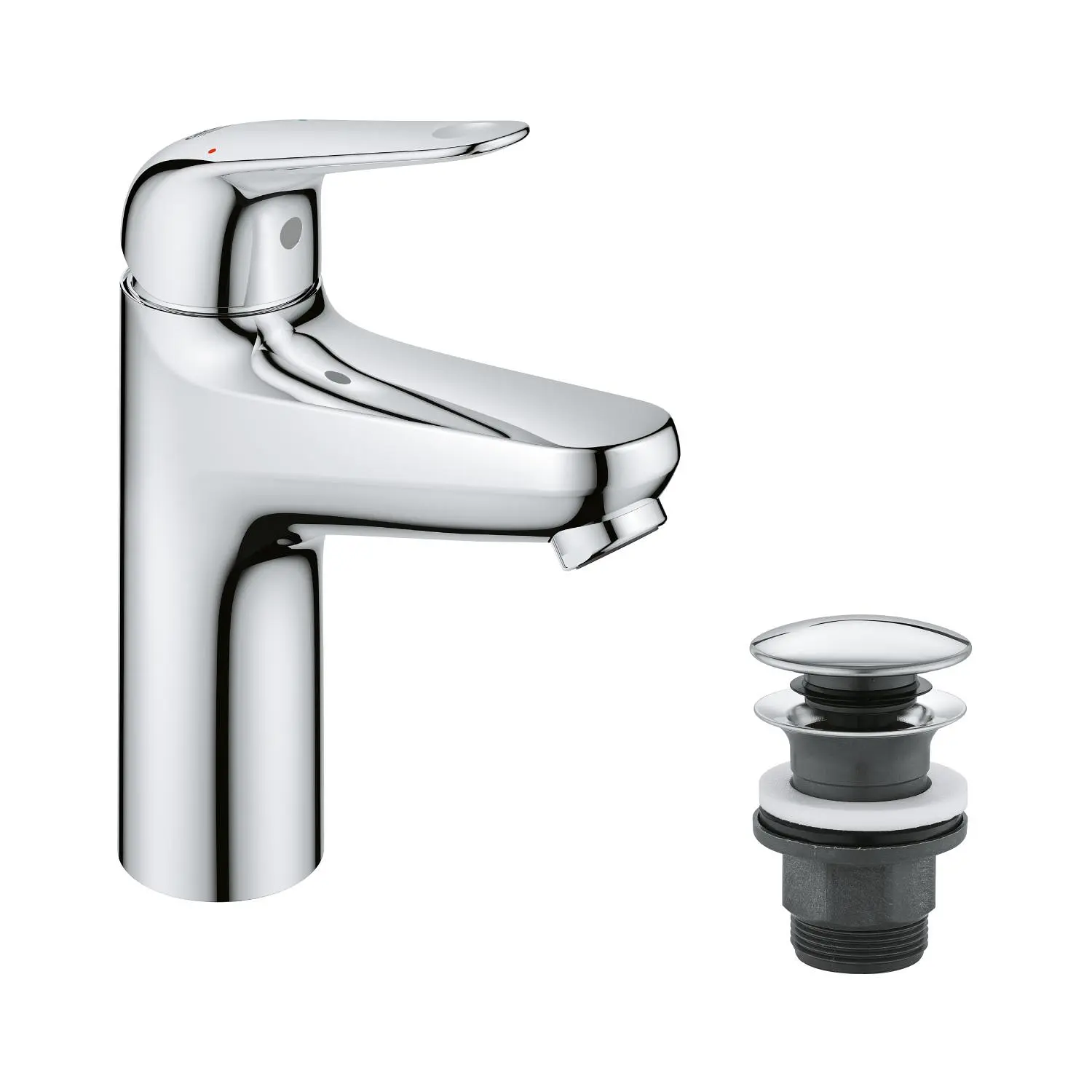 Grohe Swift - izlietnes maisītājs ar Push-Open noteces komplektu, hroms 24326001