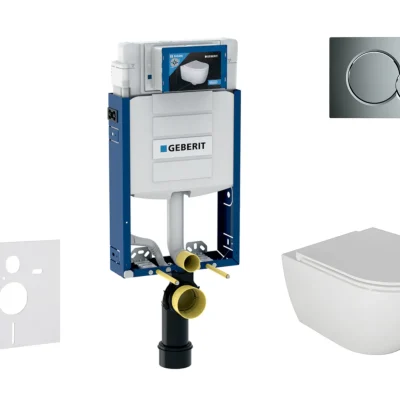 Geberit Kombifix - iebūvējamā elementa komplekts, WC Oudee un Softclose sēdeklis, vadības plate Sigma01, spīdīgs hroms SANI15CA1114