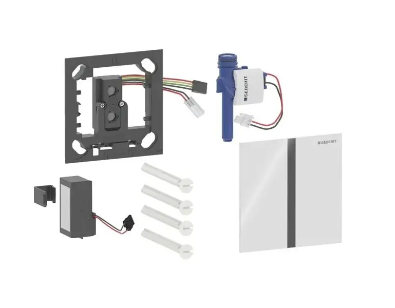 Geberit - Elektroniska pisuāra skalošanas vadība tips 40, darbība ar baterijām, Bluetooth, stikls/balts 116.237.SI.1