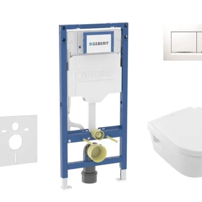 Geberit Duofix - komplekts ar priekšsienas elementu, Architectura WC ar Softclose sēdekli un Sigma20 vadības plati, balts/hroms SANI11CK3104