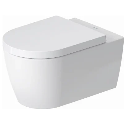 Duravit ME by Starck - pie sienas stiprināms WC HygieneFlush ar WC sēdekli SoftClose, Rimless, HygieneGlaze, balts 45790920A1