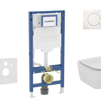 Geberit Duofix - komplekts ar priekšsienas elementu, Tesi-WC ar sēdekli un Sigma01 vadības plati, alpu balts SANI11CD3116