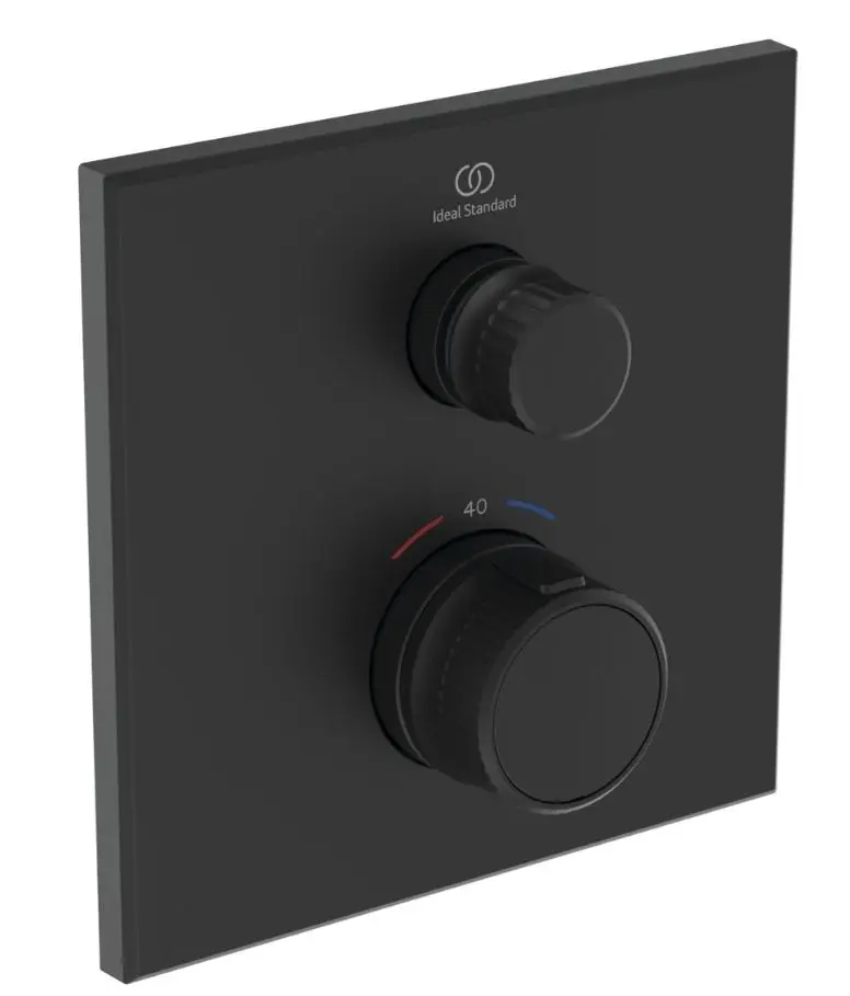Ideal Standard CeraTherm Navigo - termostata dušas maisītājs zemapmetuma montāžai, zīdaini melns A7301XG