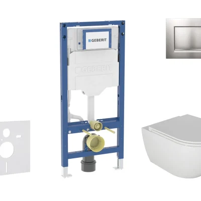 Geberit Duofix - priekšsienas elementa komplekts, WC Oudee ar Softclose sēdekli un Sigma20 vadības plāksni, hroms matēti lakots/hroms SANI11CA1122B
