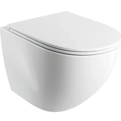 OMNIRES Ottawa Comfort - pie sienas stiprināms WC ar SoftClose sēdekli, Rimless, spīdīgi balts OTTAWACSPMWBP