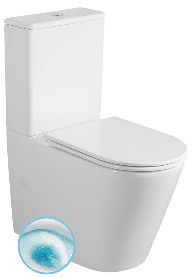 Sapho Avis - WC kombi, Vario izvads, Vortex Rimless, balts PC106V