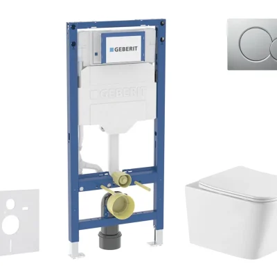Geberit Duofix - komplekts, priekšsienas elements, Arkas I-WC ar SoftClose sēdekli un Sigma01 vadības plati, hroms matēts lakots SANI11CA2116