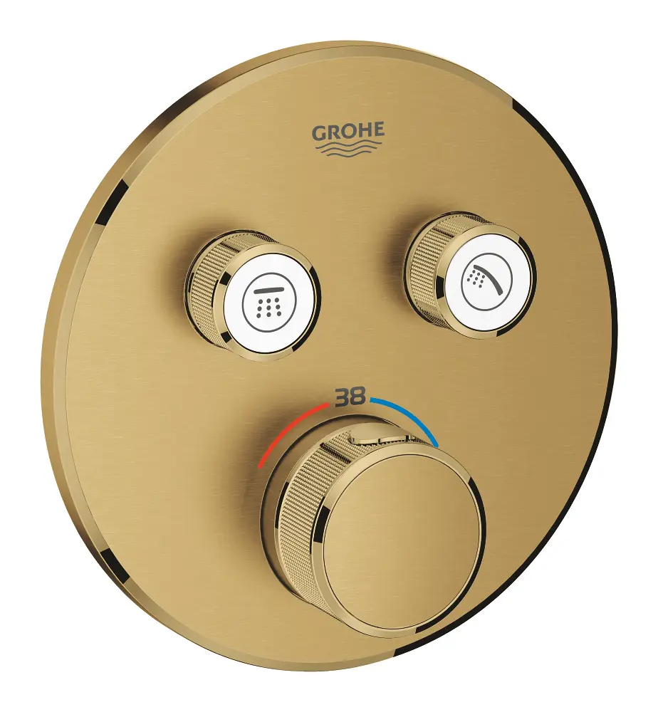 Grohe Grohtherm SmartControl - termostata dušas maisītājs, zemapmetuma montāža, ar 2 noslēgvārstiem, matēts Cool Sunrise 29119GN0