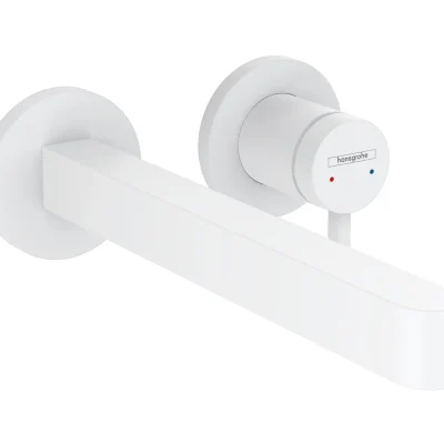 Hansgrohe Finoris - izlietnes vienas sviras zemapmetuma maisītājs, 2 caurumu uzstādīšana, EcoSmart, balts matēts 76050700