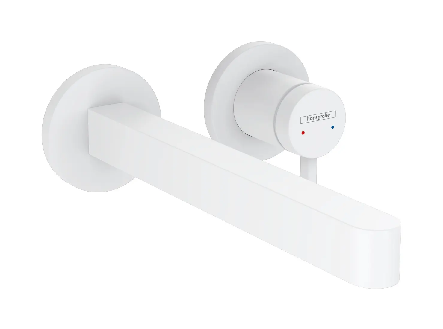 Hansgrohe Finoris - izlietnes vienas sviras zemapmetuma maisītājs, 2 caurumu uzstādīšana, EcoSmart, balts matēts 76050700