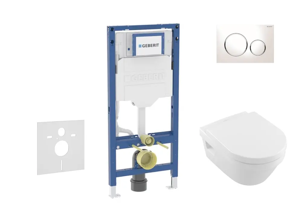 Geberit Duofix - komplekts ar priekšsienas elementu, Architectura WC ar Softclose sēdekli un Sigma20 vadības plati, balts/hroms SANI11CK3103