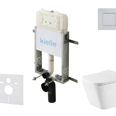 kielle Genesis New - komplekts ar priekšsienas montāžu, WC Arkas I, Vortex Rimless+, Softclose sēdekli un vadības plati Gemini New III, spīdīgs hroms 30528SZ80