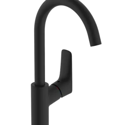 Hansgrohe Logis - izlietnes maisītājs ar noteces komplektu, EcoSmart, melns matēts 71130670