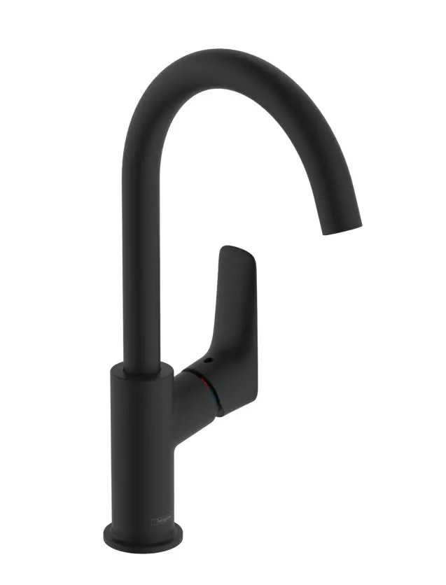 Hansgrohe Logis - izlietnes maisītājs ar noteces komplektu, EcoSmart, melns matēts 71130670